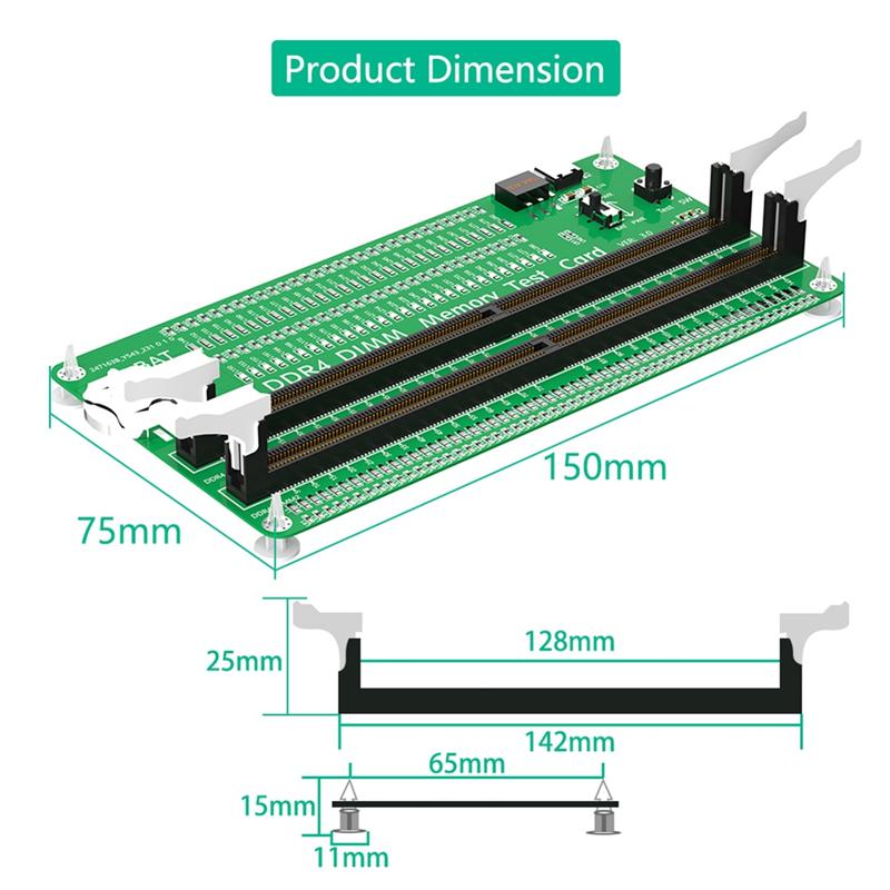 AD23-DDR4 Memory Tester With Long Latch, With LED Indicators For Desktop Computer Parts