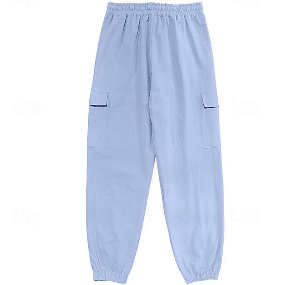2024 Autumn Jogger Work Pants: Breathable Long Pants with Elastic Drawstring Waistband & Multi-Pocket Design