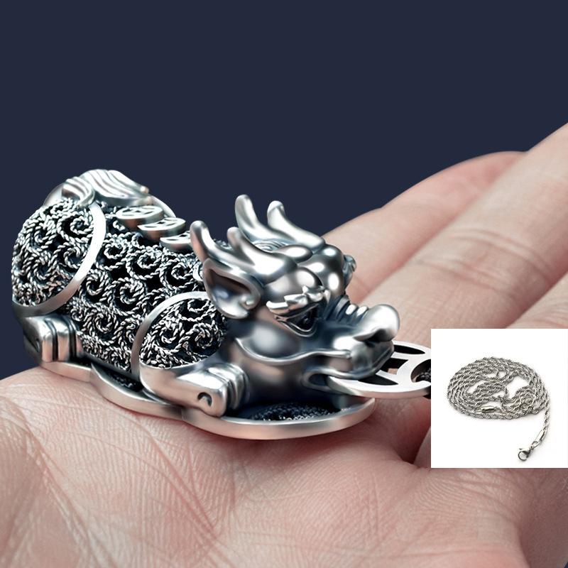 999 Sterling Silver Car Keychain Pendant Men's and Women's Personalized Creative High-end Key Ring Silver Car Hanging Silver Jewelry
