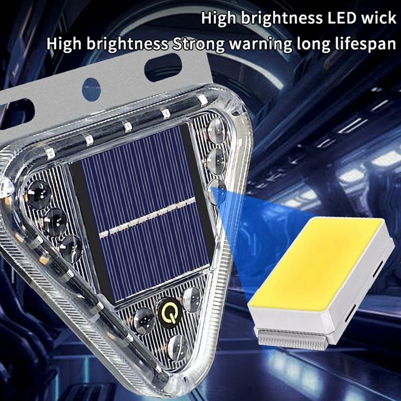 Multicolor Truck Tail Flashing Light Led Solar Warning Light Anti Collision Magnetic Touch Switch Wireless Strobe Triangle Lamp