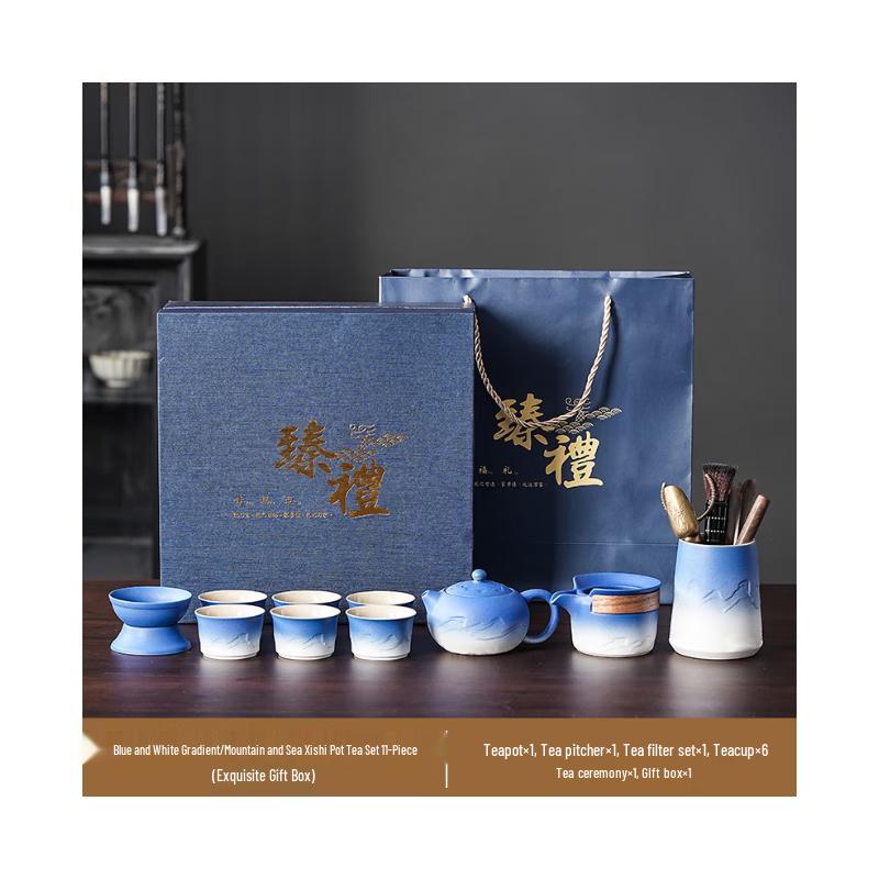 Chaxun Vintage Blue & White Ceramic Tea Set