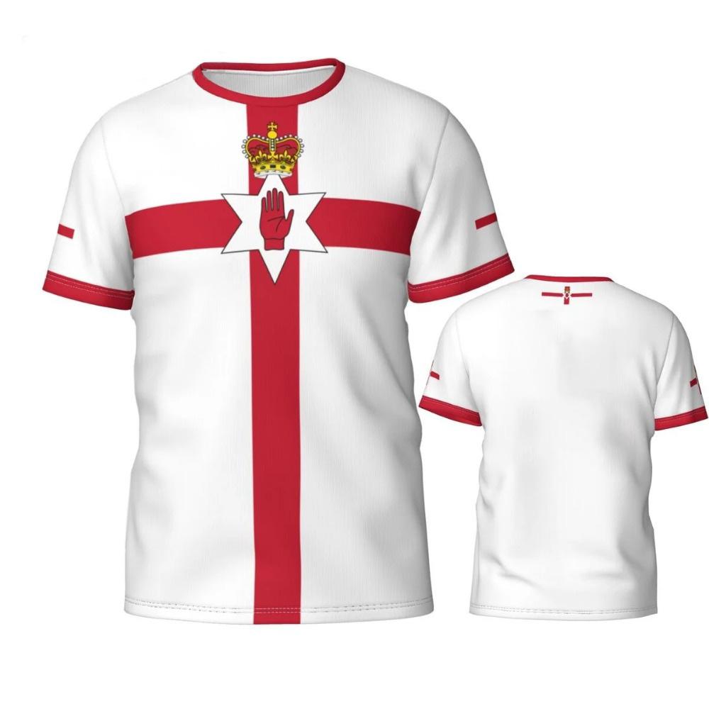 T-shirt Stampata 3D Bandiera dell'Irlanda del Nord Estate Nuovi Maglie da Calcio Sportive Maglietta a Girocollo di Tendenza Squadra di Calcio Uniformi Tee
