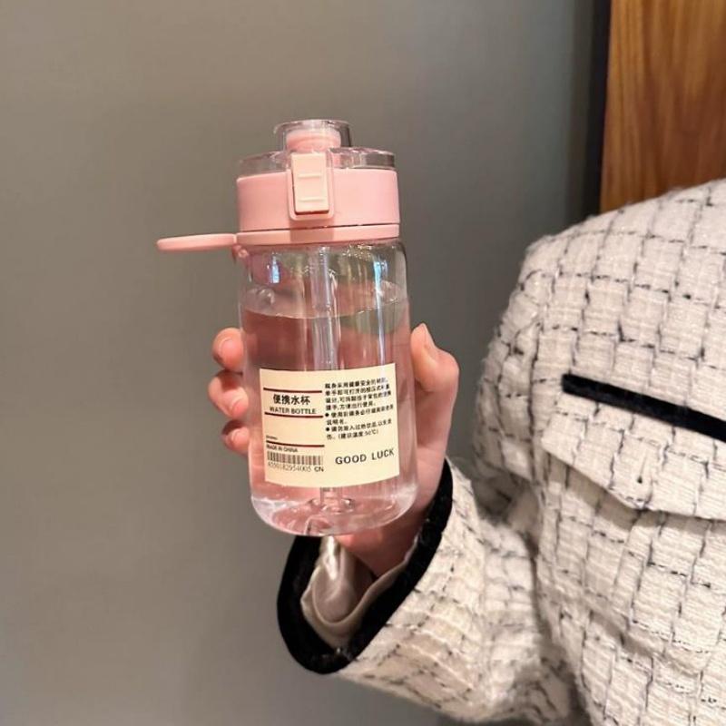 450ML Transparent Sports Water Bottle Fitness Plastic Cups With Capacity Scale Leak-proof Drinking Bottles for Summer Drinkware