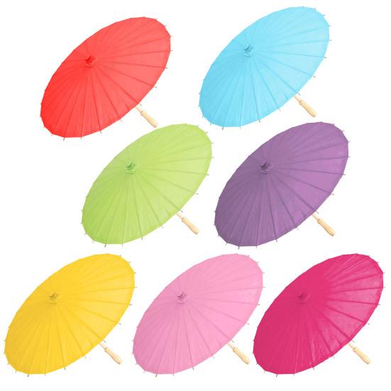 20/30/40/60/85CM Colorful Paper Umbrella Chinese Style DIY Crafts Decorative Oil-paper Painting Umbrella Bamboo Handle Oriental Parasol Party Favors