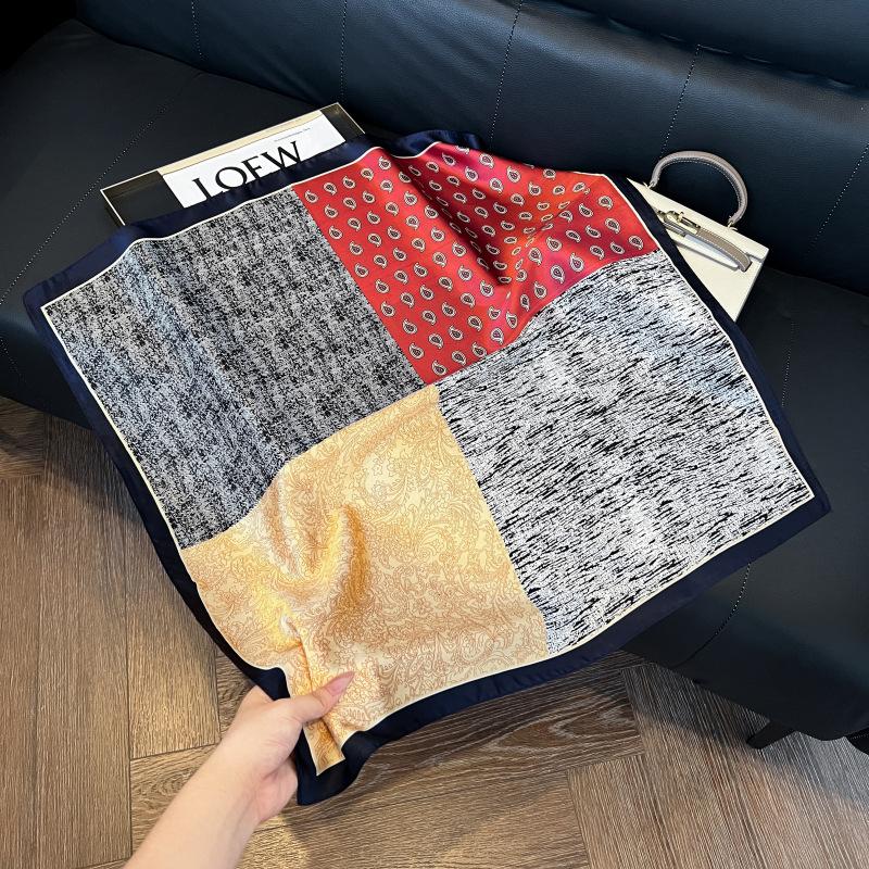 New versatile fashion silk small square scarf professional scarf silk scarf spring and summer matching scarf temperament simple silk scarf