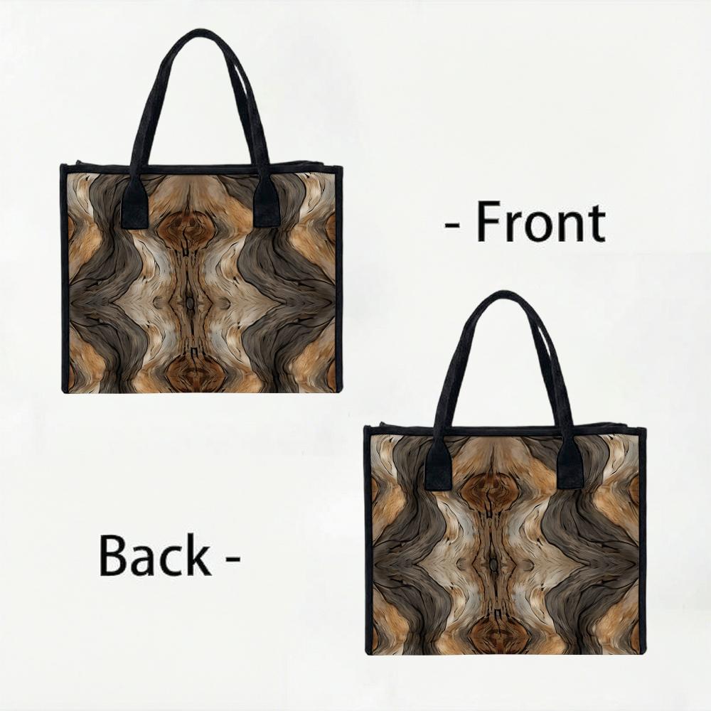 Fashion Abstract Pattern Tote Bag Large Capacity Daily Shoulder Handbag for Work Shopping