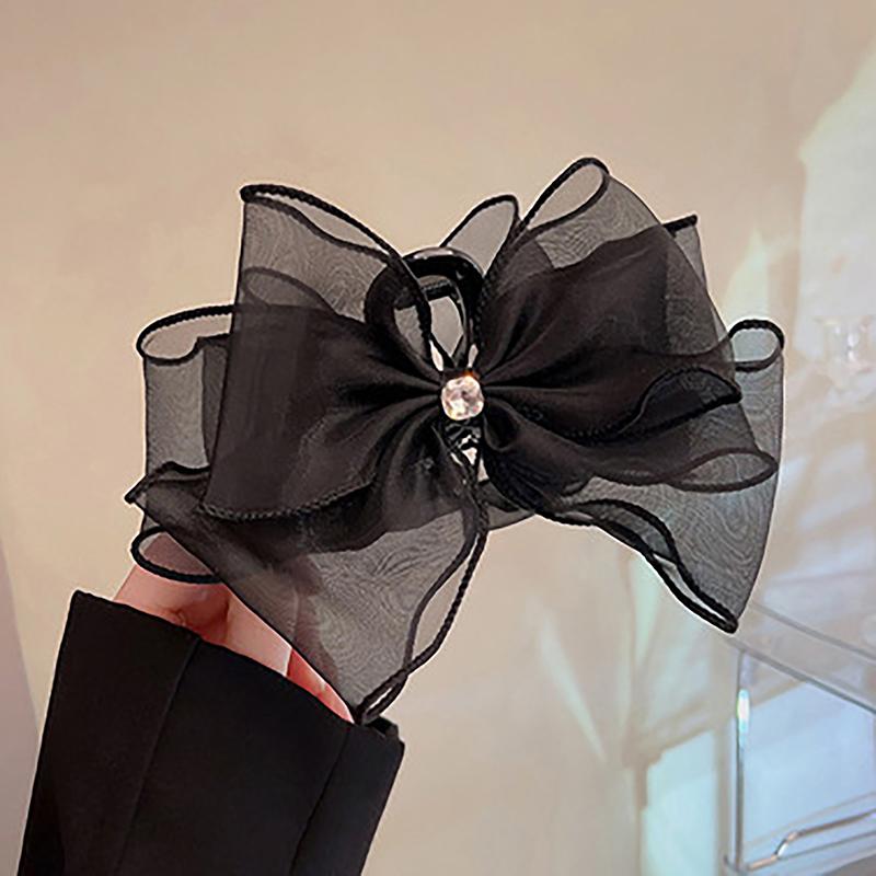 Black Mesh Lace Bow Grab Clip On The Back Of The Head, Hairpin Clip On The Head, Headdress, Shark Clip