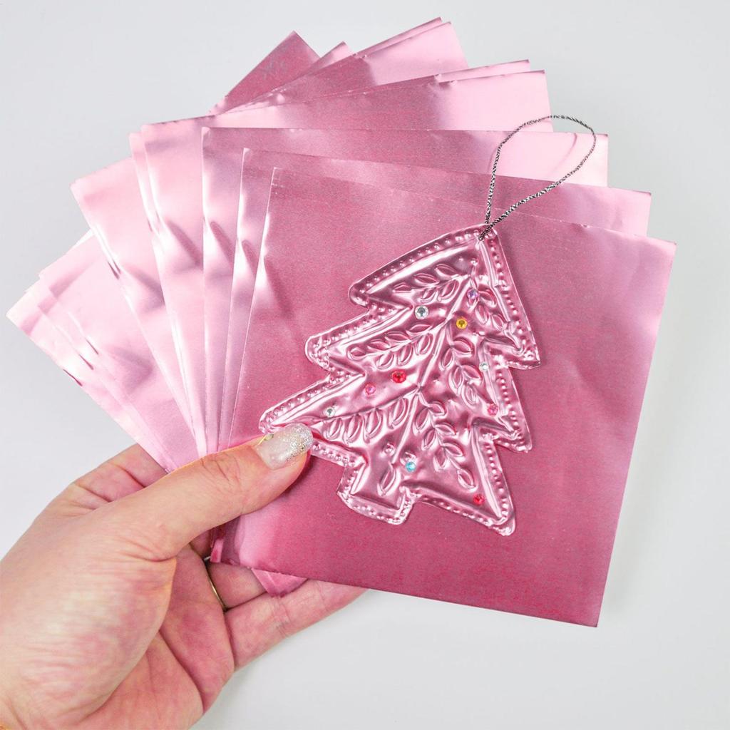 Embossing Aluminum Foil Paper Sheets 8Pcs/set Handmade Decorative Metal Foil Sheets Holiday Art Project For Crafting