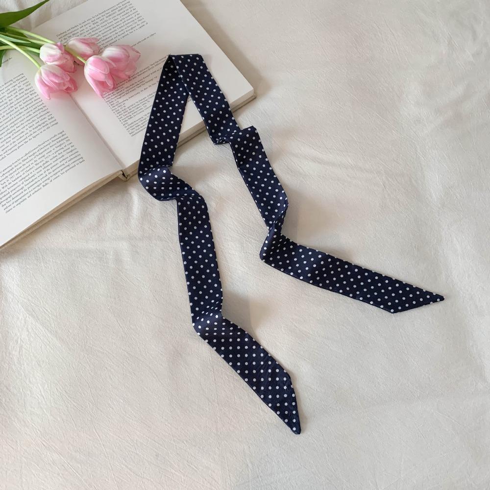 Bow Ties Long Silk Scarf Printed Long Ribbon Scarves Plaid Scarf Collocation Clothing Accessories
