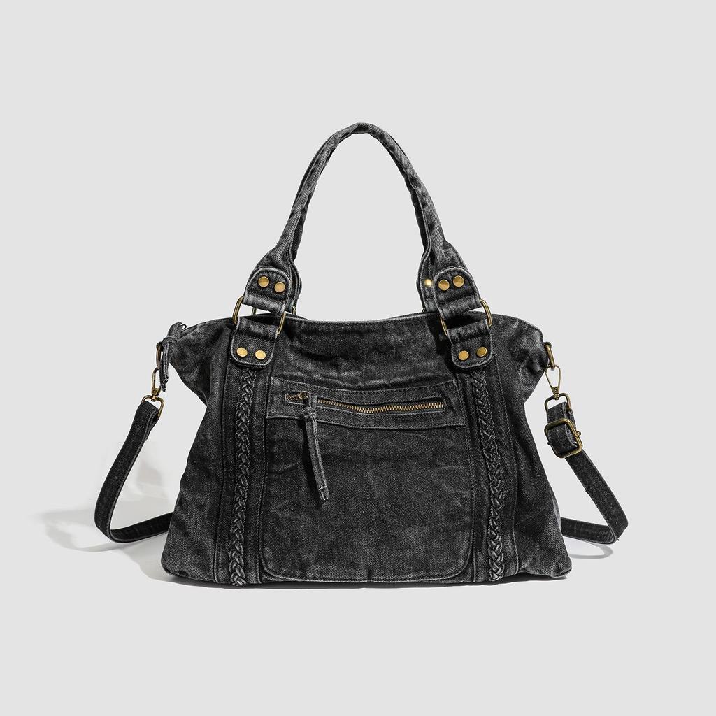 Retro Spicy Girl Washed Wasteland Large Capacity Crossbody Tote