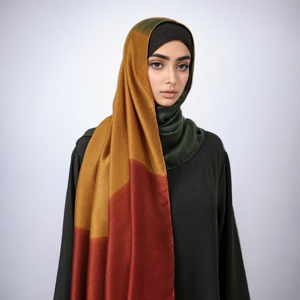 Tie-dyed Headscarf Wraps Cotton Long Shawls Simple Headband Scarves  Femme Musulman