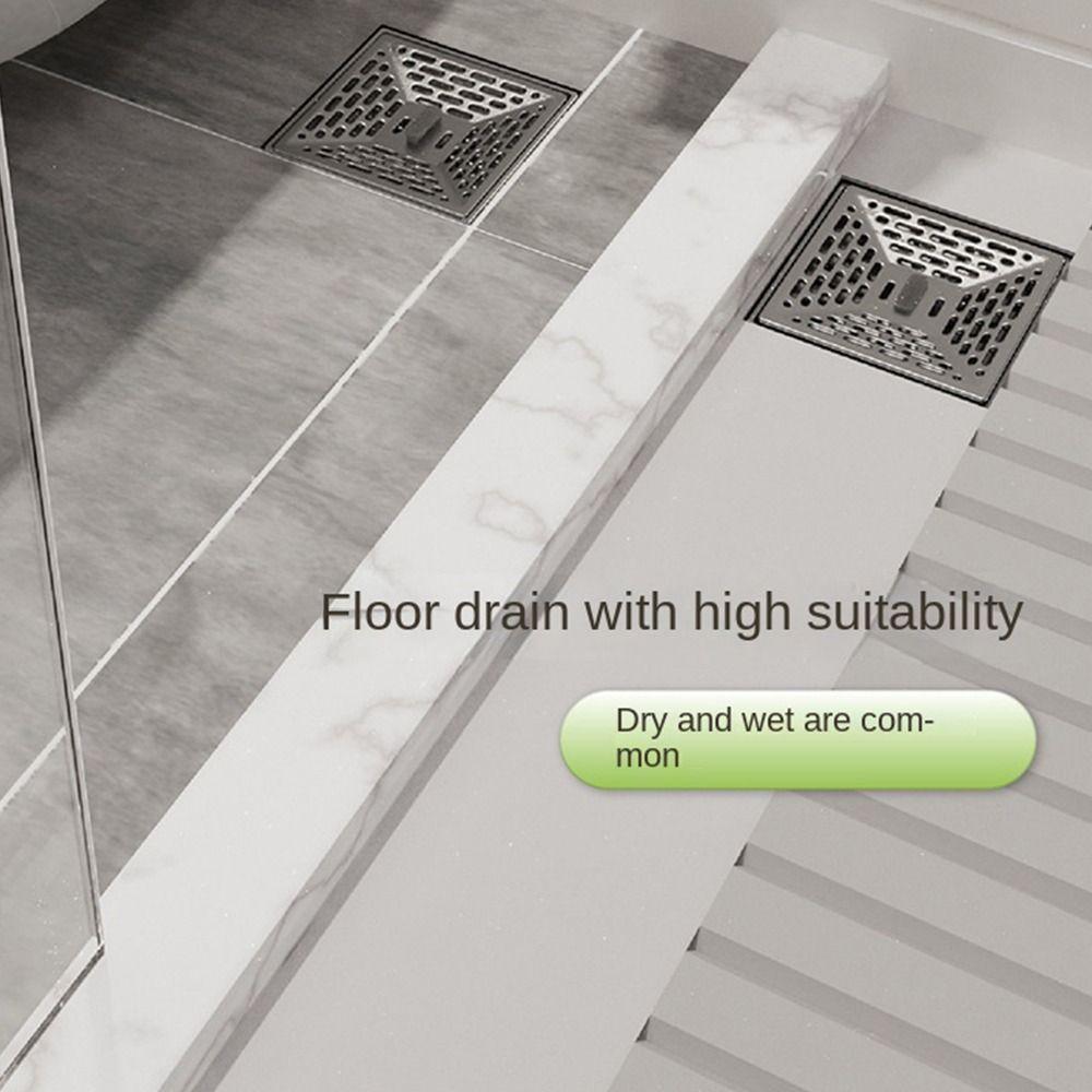 With Grid Grate Cover Shower Floor Drain Stainless Steel with Removable Cover Dual-purpose Floor Drain Backflow Preventer