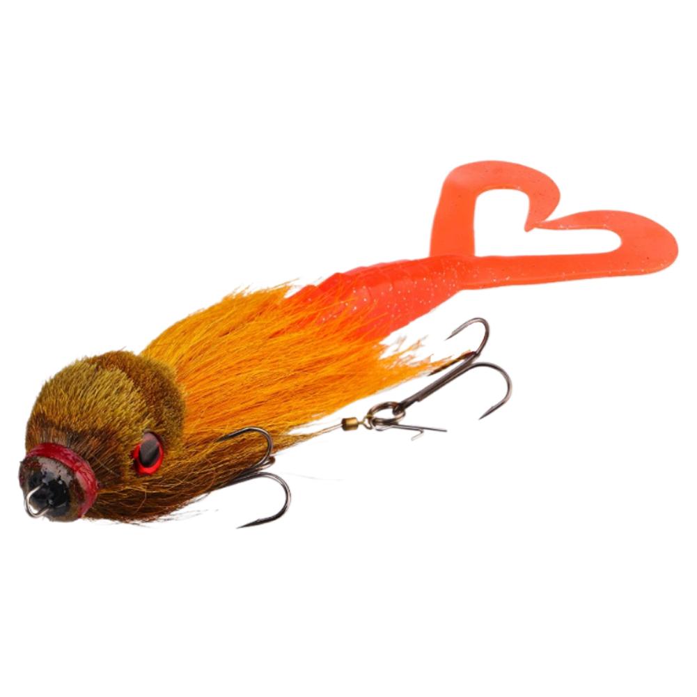 Lure Mustache Rig Muskie Pike Fishing Game Hand-Tied Deer Hair Body Solid Rig Tackle Rosewood Mouse Baby Swimbait Bucktail Mous