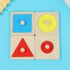 Educational Toy Multiple Color Puzzle Board Knob Panel Pegboard Geometric Shape Matching Toy