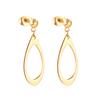 Geometric Stud Earrings Round Triangle Fringed Earrings Stainless Steel Plated 18K Gold Earrings