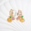 1 Pair Cute Lemon with Heart Shape Zirconia Dangle Earrings for Women Earring Jewelry Party Accessories
