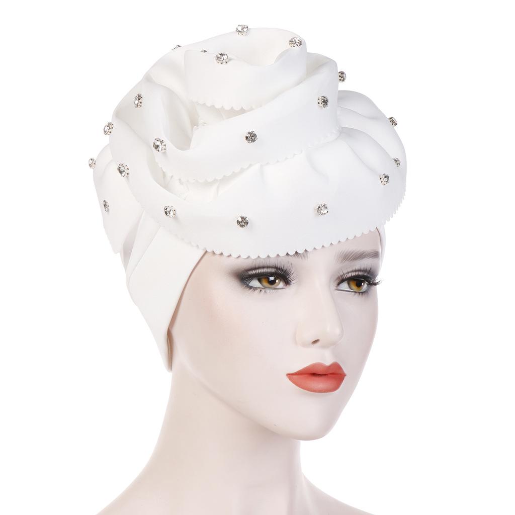 Fashion Women's Beanie With Flower Ruffle Muslim Headband Hair Loss Hat Headband Cancer Chemical Hat Fashion Hat