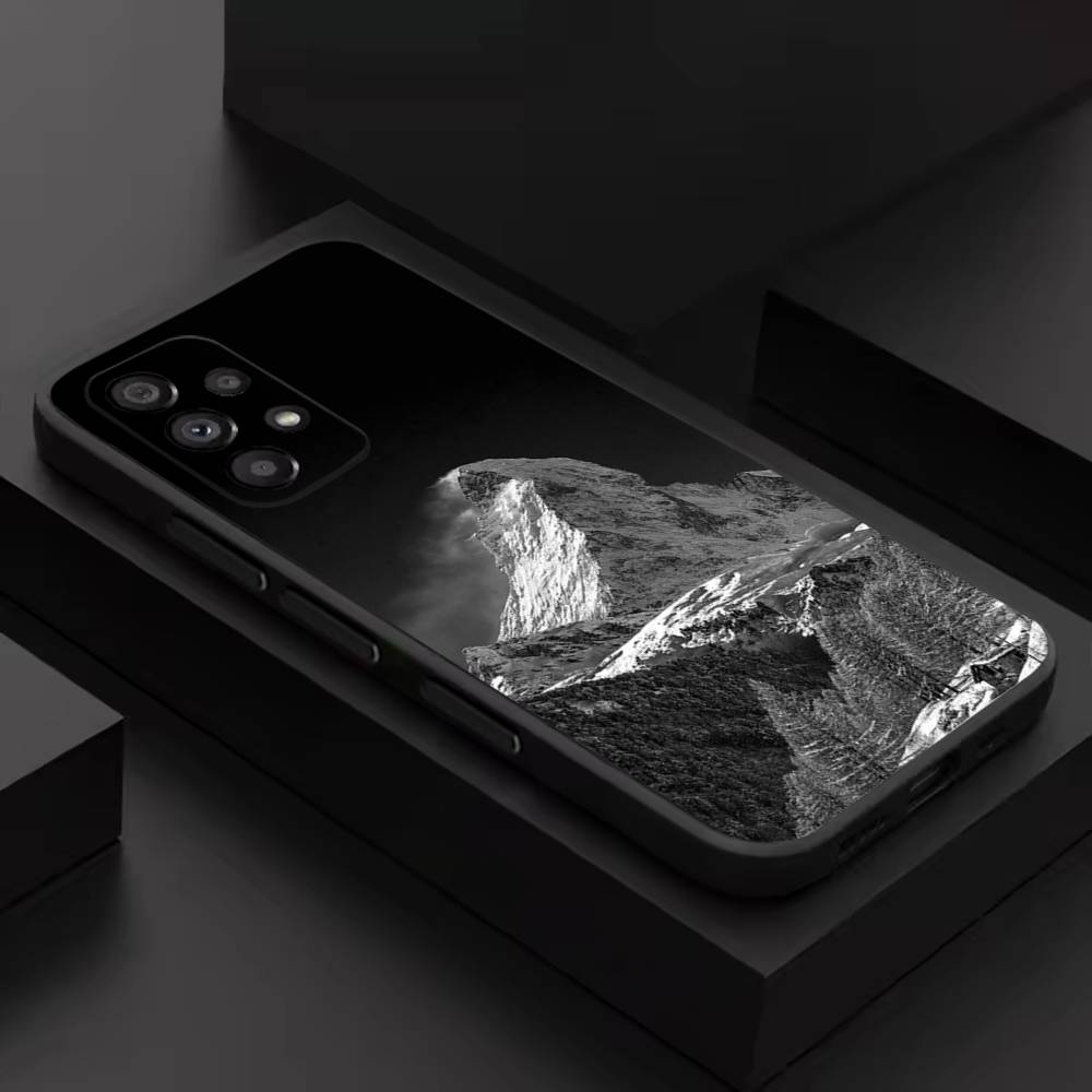 Matterhorn Swiss Mountain Phone Case For Samsung S 26,25,24,23,22,30,21,10,9,Ultra,Plus,Lite,FE,4,5G Black Soft Case