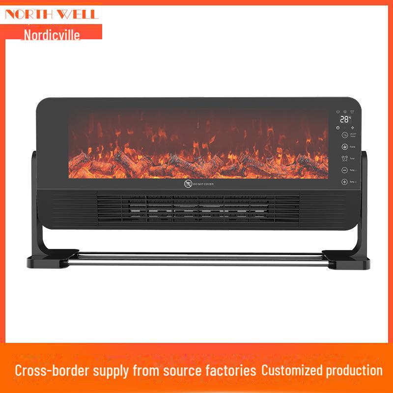 Chauffage de cheminée électrique mural avec flammes simulées pour bureau et petits espaces