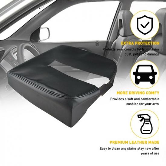 Fits 07-13 Chevy Silverado,Sierra Leather Center Console Lid Armrest Cover Skin