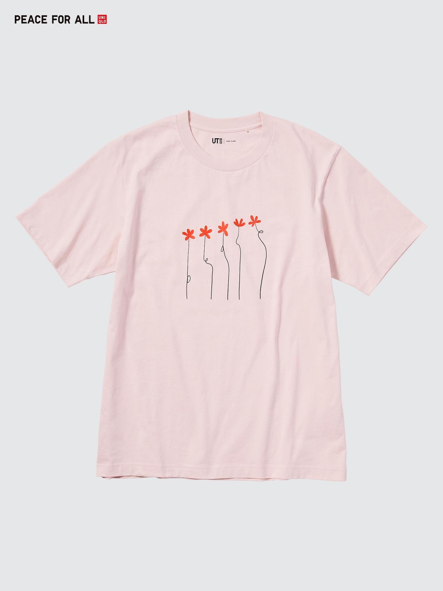 

Футболка Uniqlo Peace For All с коротким рукавом и рисунком, стандартный крой, Хана Таджима 10 PINK/UNISEX XL