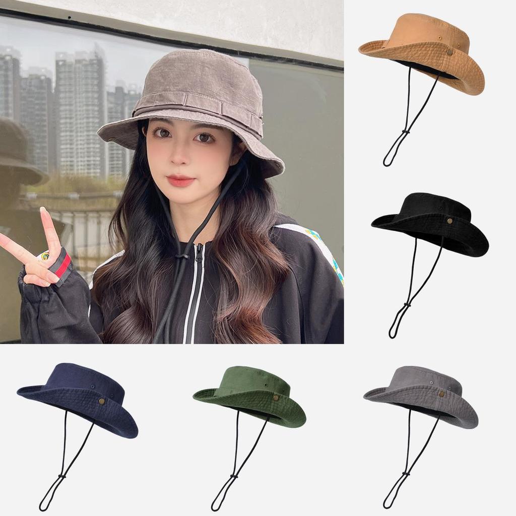Classic Cotton Fisherman Hat With Wide Brim For Outdoor Sun Protection Summer Casual Wear