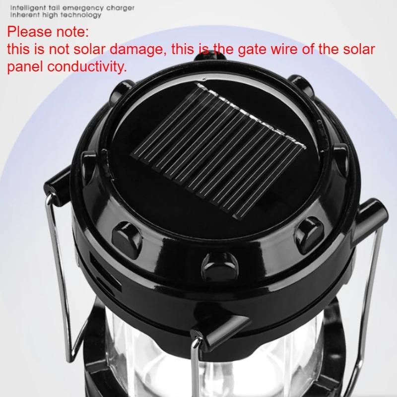 Solar Multifunctional Handheld Camping Lamp Tent Lamp LED Portable Flashlight Portable Waterproof Emergency Powered Work Light