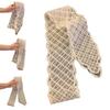 Women Silk Scarf Hollow Embroidery Lace Floral Leaf Design Ribbon Solid Color Lightweight Hair Tie Street Wear