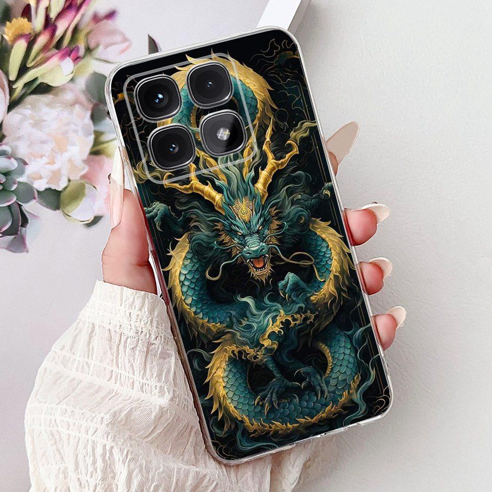 Phone Case For Xiaomi Mi 14T Pro Mi14T Cool Style Tiger Dragon Pattern Clear Soft Silicone TPU Back Cover Xiaomi 14t 5G Coques