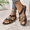 Fashion Fashion New Metal Decoration Women Sandals 2025 Summer Snake Print Gladiator Shoes Woman Comfort Casual Med Heels Sandals Woman