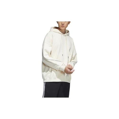 adidas Originals Solid Color Pullover Hoodie for Men, Yellow and White