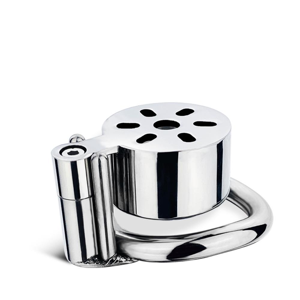 Bærbart rustfritt stål CB-lås Cock Ring Penis Cage Mannlig kyskhetsbelte Sexleketøy Ball Båre Slave BDSM