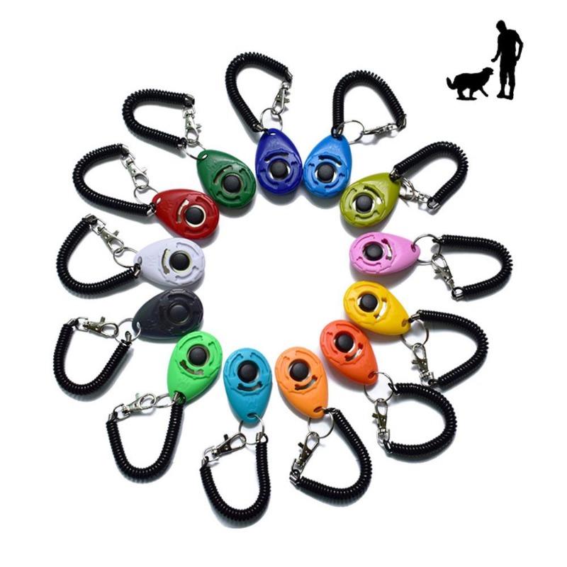 Yuyongzhi Black Adjustable Pet Trainer Pet Dog Training Dog Clicker Sound Key Chain And Wrist Strap Doggy Train Click