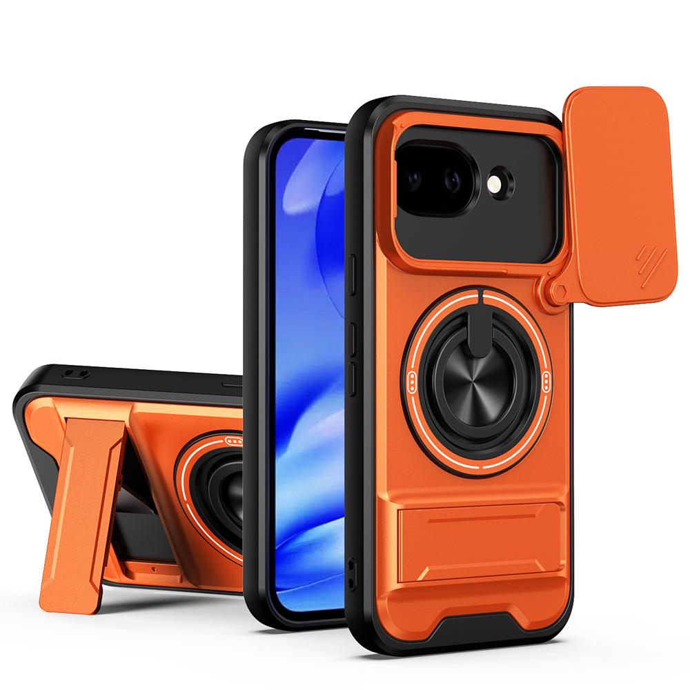 KEYSION Magnetic Phone Case for Google Pixel 10A Slide Camera Protection Upright Stand 360° Ring Shockproof Cover for Pixel 10A