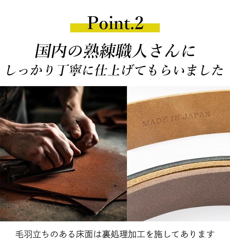 Shrink leather specification 30mm width Jills buckle belt [Tochigi Leather] RC-101L (NAVY)