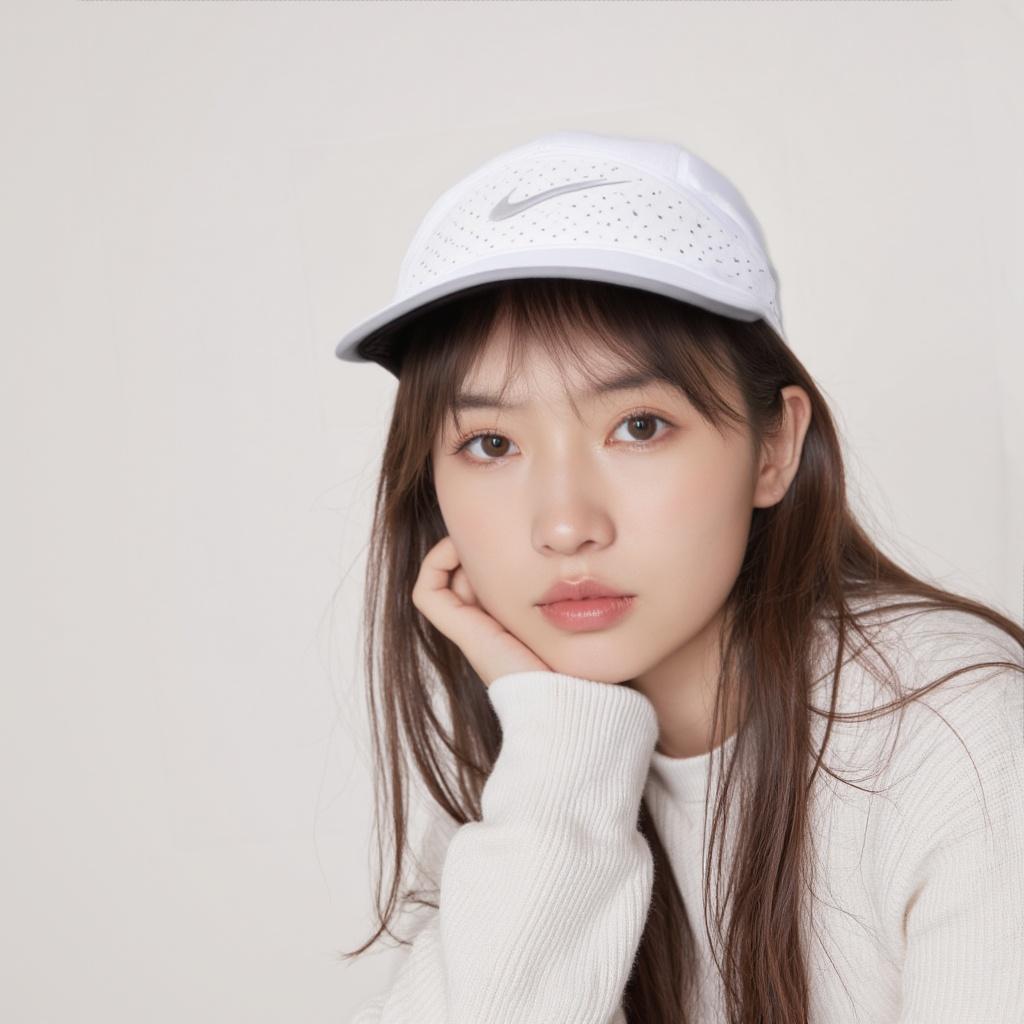 Nike Breathable Letter Logo Decorated Polyester Baseball Cap Unisex Hats White FB5681-100