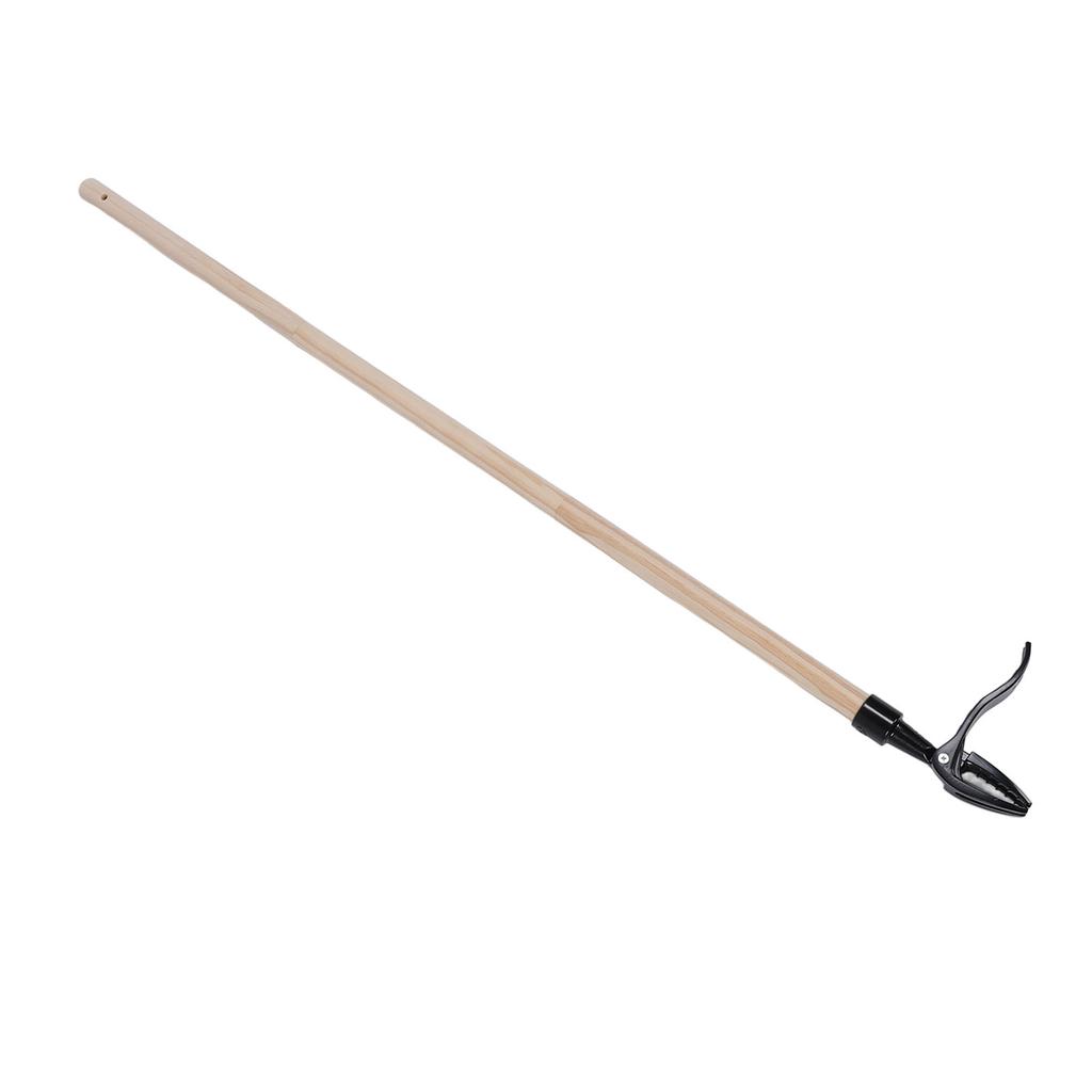 Stand Up Weed Puller Tool with Wood Long Handle Garden Hand Weeding Tool Aluminum Alloy Claw