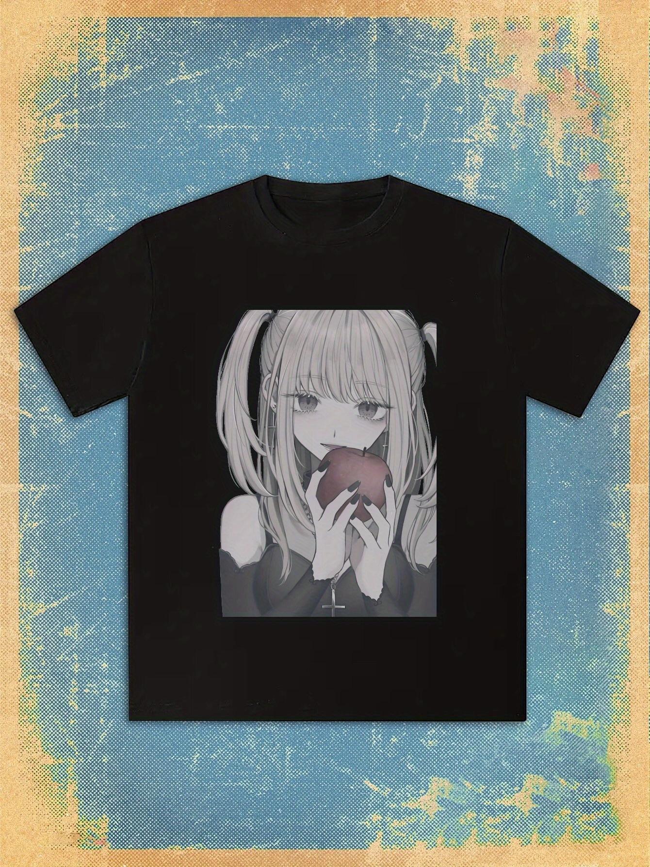 T-shirt Black Death Note Graphic - Casual Summer Tee with Anime Characters XL