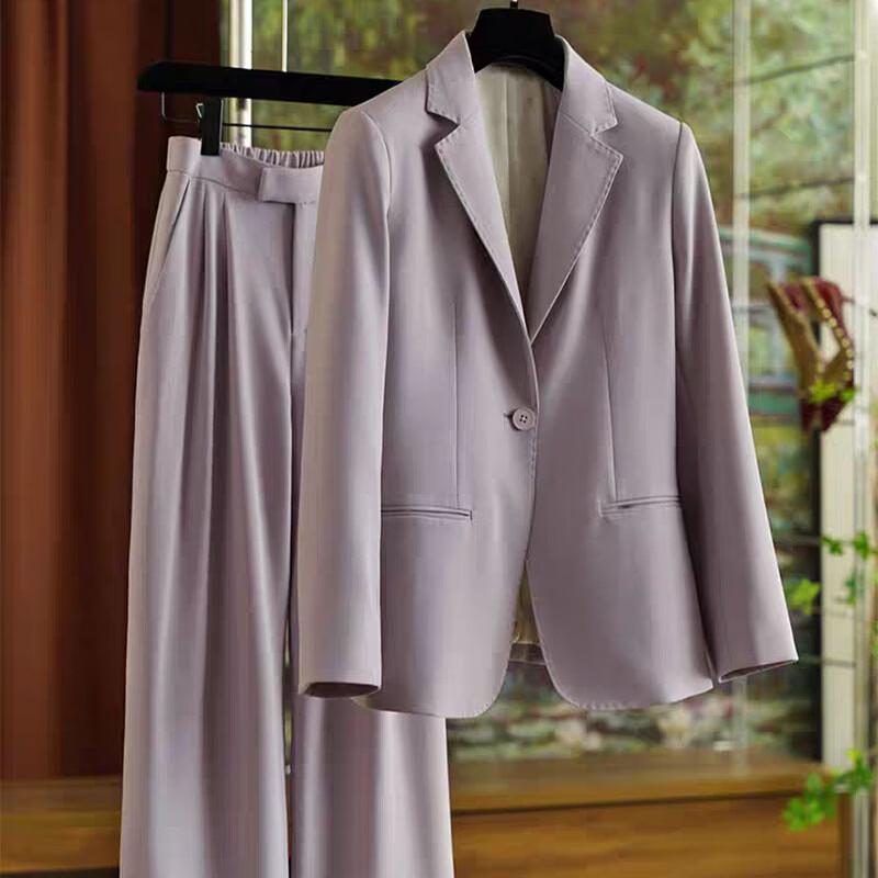 

RuiLaiYi Women s Light Purple Business Suit & Pants Set S