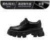 Cowhide thick-soled heightening small leather shoes women's retro versatile Liu Wen muffin leather single shoes