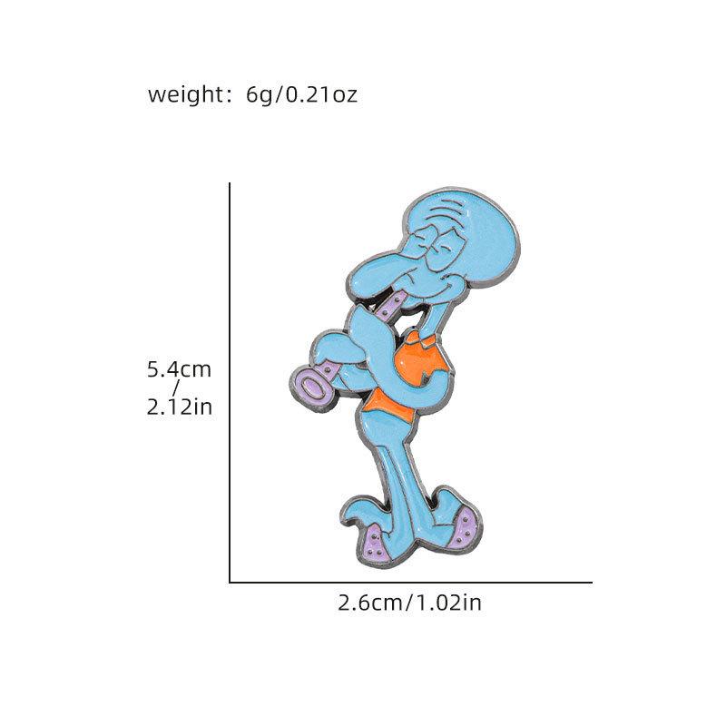 SpongeBob Brooch Collection: Squidward, Patrick, Mr. Krabs - Cartoon Keychain Accessories