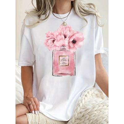 T-shirt da Donna Stampa Floreale Chic - Manica Corta Casual, Comodo Top Estivo, Lavabile in Lavatrice