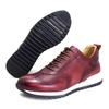 Fashion Men's Genuine Leather Casual Sneakers Lace-Up Comfortable Oxford Breathable Fashion Walking Shoes Outdoor Flat Footwear