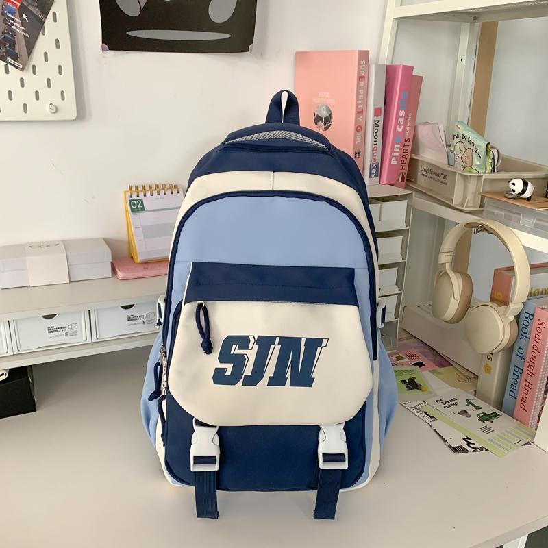 Kontrastfarbiger Schulranzen Studentenrucksack Leichtgewichtiger Wasserdichter Rucksack