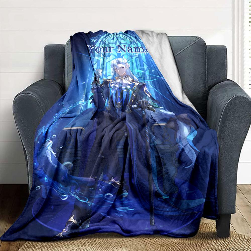 Customizable Genshin Impact8 Throw Blanket – Personalized Name, All-Season Cozy Snug Blanket, Machine Washable, Personalized Blanket