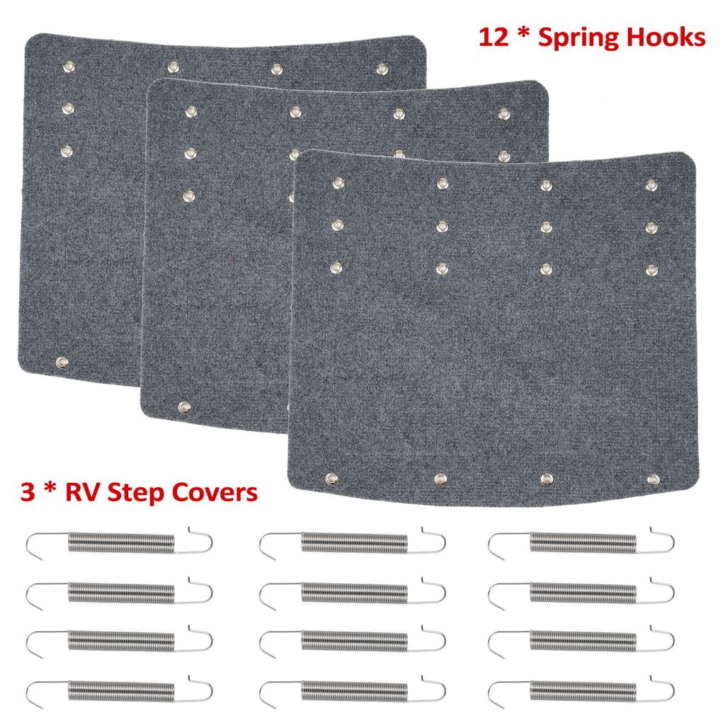 RV-Stufenabdeckungen, 3er-Pack 22 Zoll breite Camper-Stufenabdeckungen für Radiusstufen für Radiusstufen, verstellbar