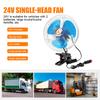 12/24V Portable Car Cooling Fan Metal Guard Vehicle Air Cooler Rotation Electric Auto Fan Adjustable Clip-On Car Fan