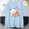 Cartoon Panda Bear Bubu and Dudu T Shirt EU Size Cotton Women Tops Kawaii Printed Harajuku Ullzang Tees ONeck Anime Female