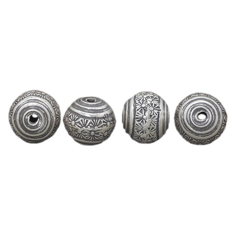 Chiang Mai Handmade Pure Silver Spacer Beads - Retro Style DIY Beading Materials