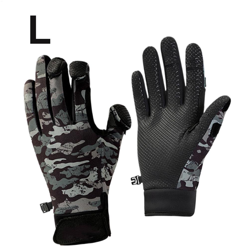 Winter Fishing Gloves Winter Warm Fingerless Hunting Gloves For Men Touchscreen Cold Weather Warm Gloves Non-Slip Fishing